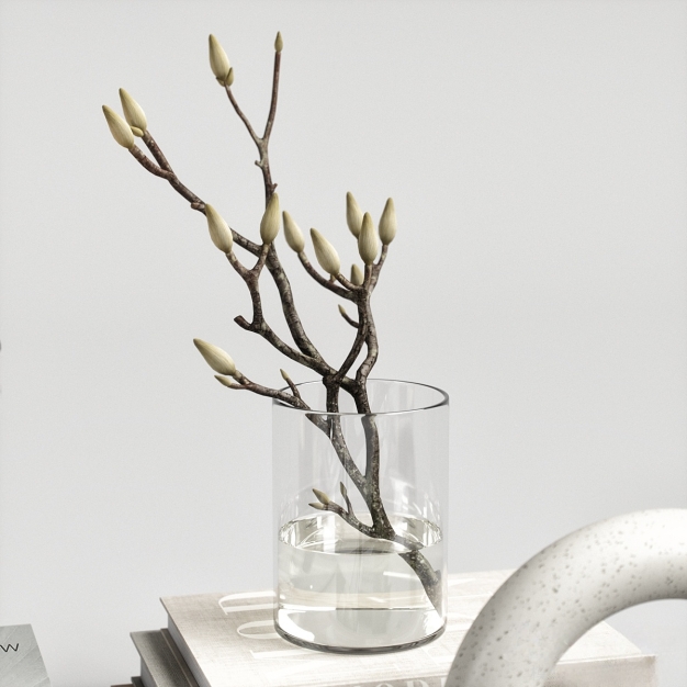 现代干花 花瓶花艺摆件3D模型